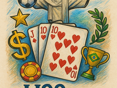 Silhueta do Cristo Redentor com cartas de poker sobrepostas